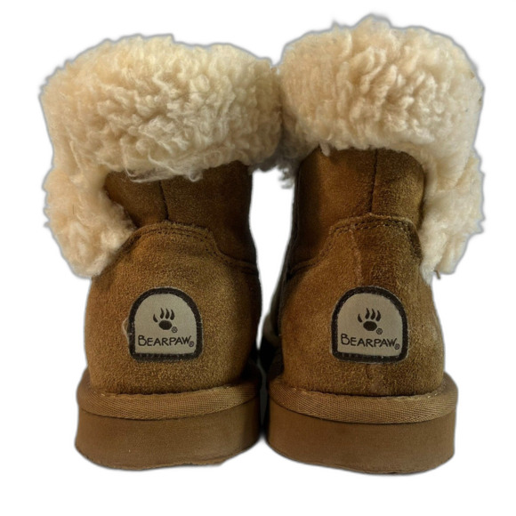 BEAR PAW Olivia Suede Bootie Faux Fur Lined Women 8 Shearling Cabincore READ - Picture 2 of 7